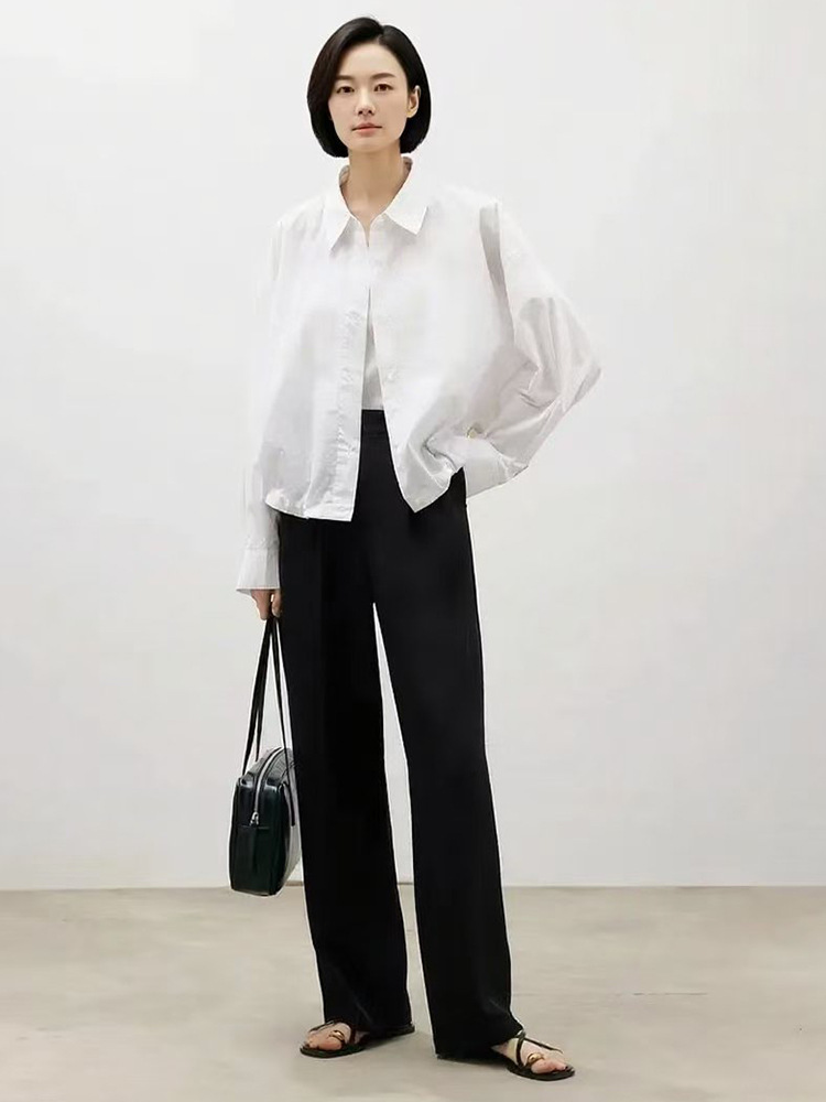 Quần culottes nữ ống rộng cạp cao vải mát mùa hè — đen