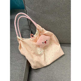 韩国卡通帆布袋女2025新款大容托特包手拎包逛街上班通勤包瑶珐偲