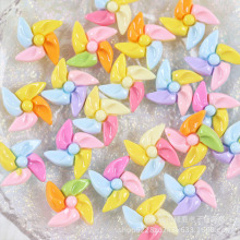 新款马卡龙色风车奶油胶亮面树脂配件发夹diy汽车内饰发夹材料批