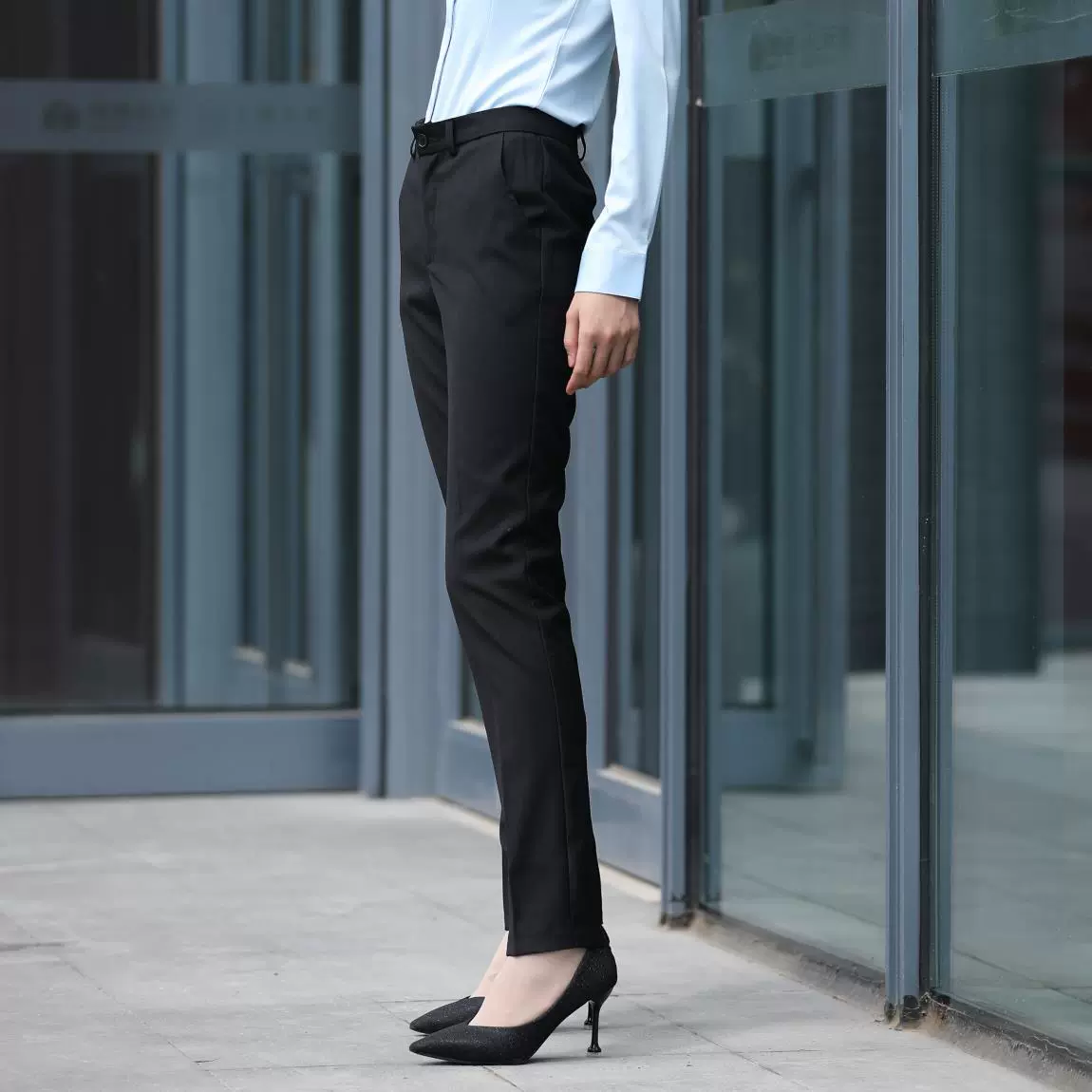 Черные брюки весна-осень, брюки- костюм slim-fit, корейский стиль, комфорт на заказ