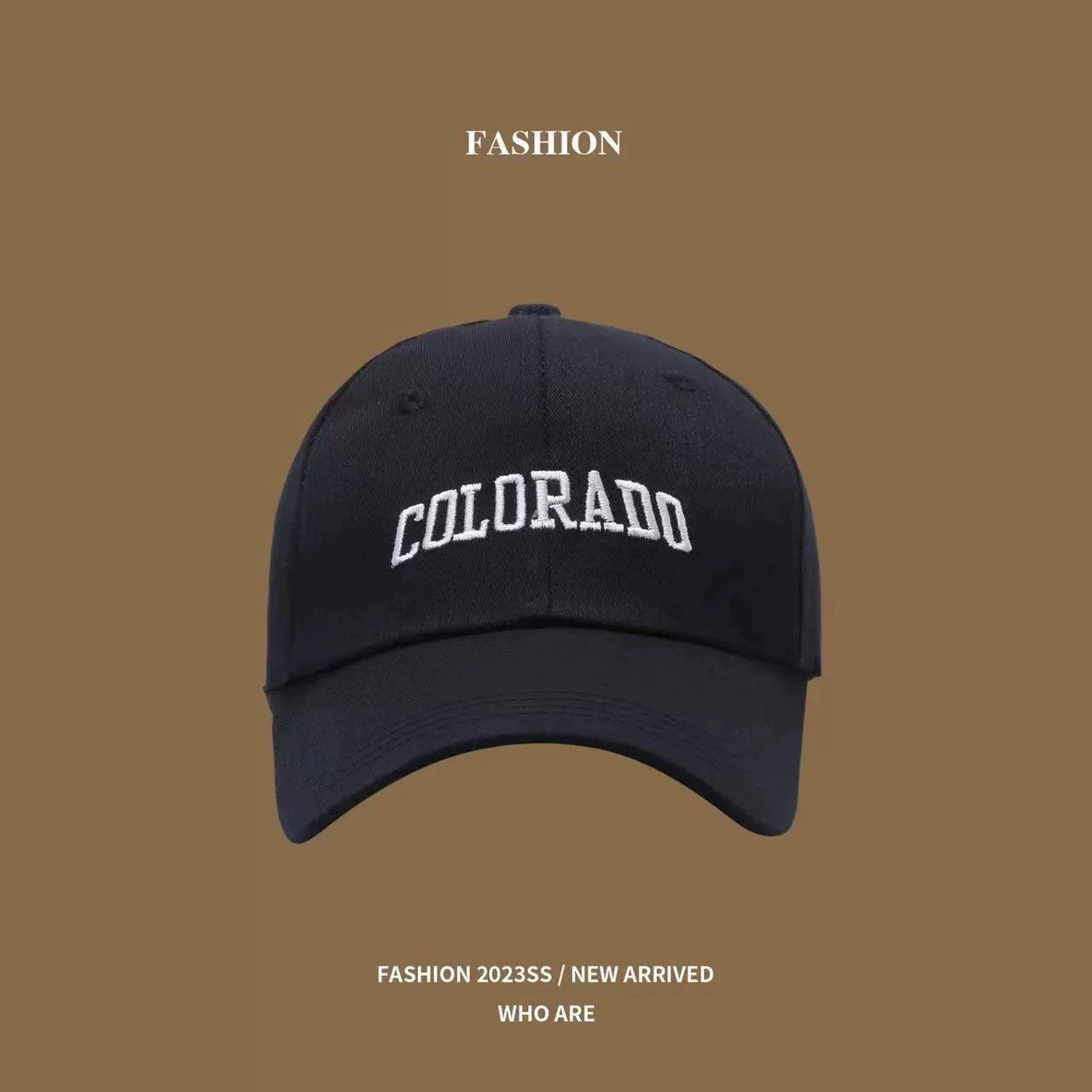 Baseball cap with embroidery, adjustable one-size, washed cotton look, multi-color options