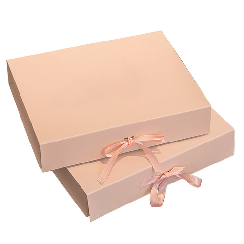 Export Trade One-Piece Folding Box Magnetic Adsorption Flip Cover Clothing Silk Sleepwear Silk Scarf Daily Necessities Packaging Gift Box 