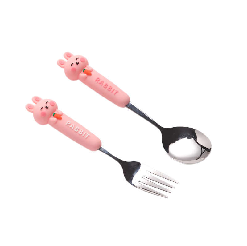 파우더 토끼 숟가락 포크