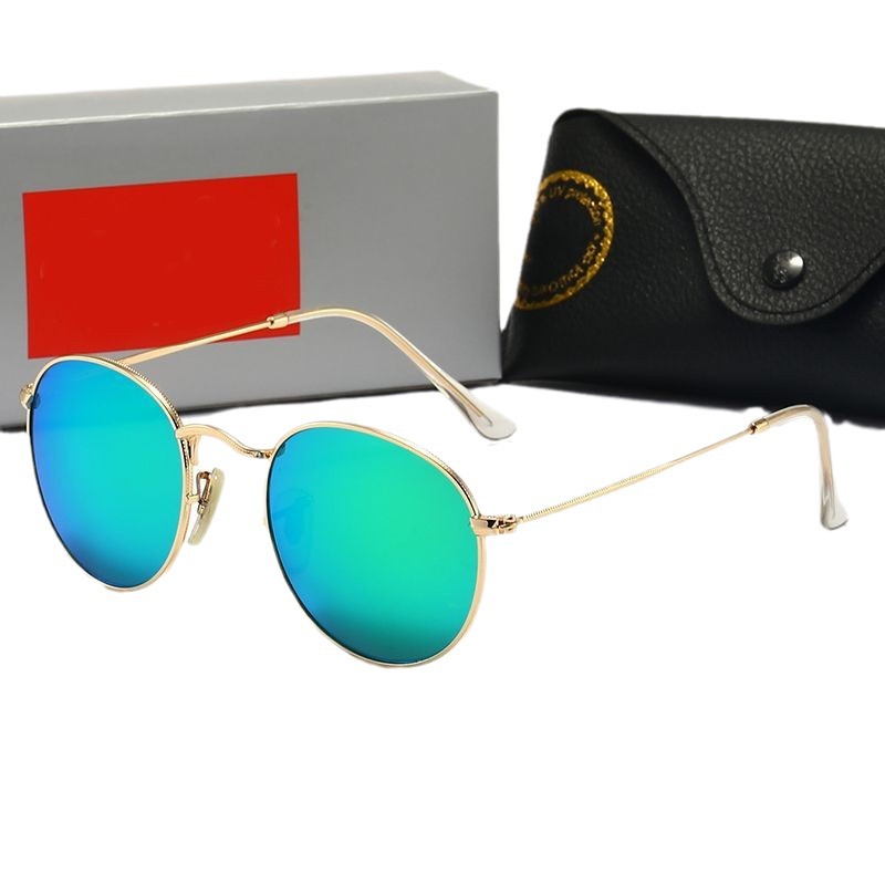 3447 gafas planas, gafas transfronterizas, moda retro, puede equiparse con gafas de sol de calle ovaladas de metal con marco de miopía