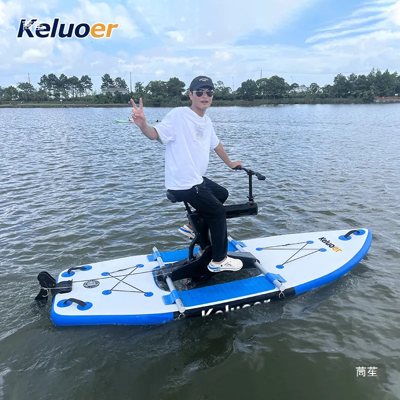 1 Bicicleta acuática portátil Barco de pedales acuático al aire libre Barco de ocio turístico de un solo pedal Kayak
