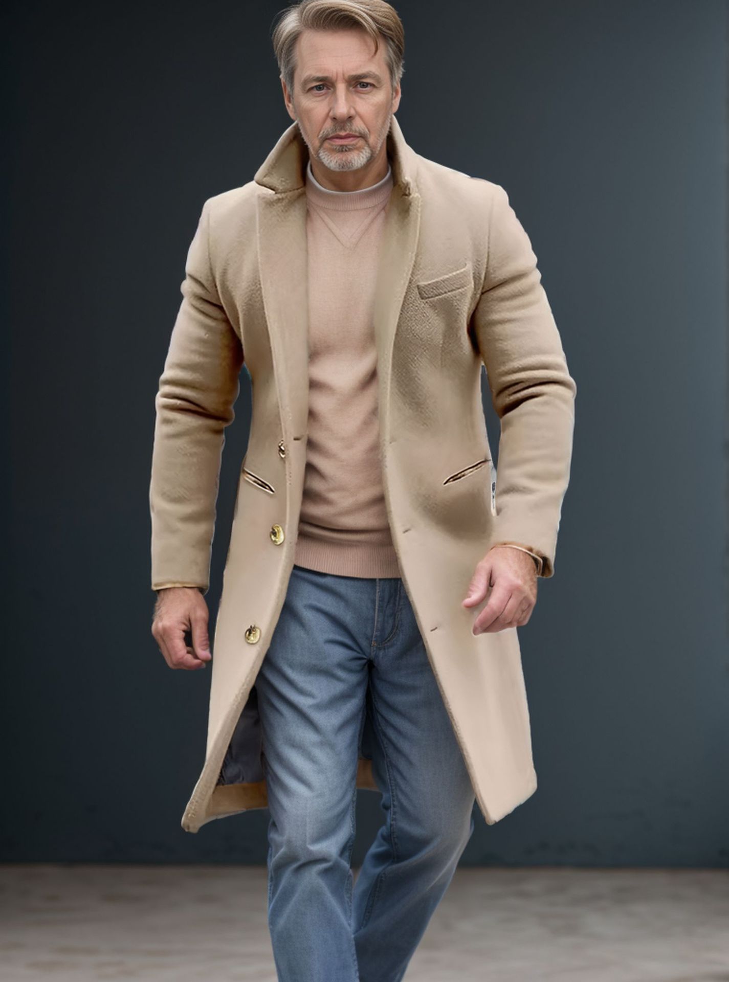 Men's Clothing Woolen Coat For Men Woolen Mid Length Windbreaker Jacket Multi Color And Multi Size_voghion.com
