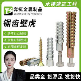 锯齿壁虎铁膨胀管轻钢金属膨胀轻质砖水泥墙防松型四边膨胀