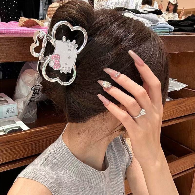 2025 New Design, High-End, Sweet and Cute Girly Heart Silver Bow Clip Hairpin Hairpin Headdress