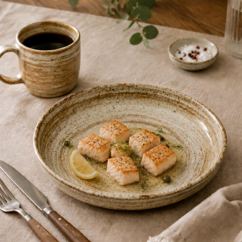 Omk High-End Rustic Ceramic Dinner Plate in a Wabi-Sabi Style 8inch Deep Plate 2026 New Retro Restaurant Tableware Wholesale Omk High-End Rustic Ceramic Dinner Plate in a Wabi-Sabi Style 8inch Deep Plate 2026 New Retro Restaurant Tableware Wholesale
