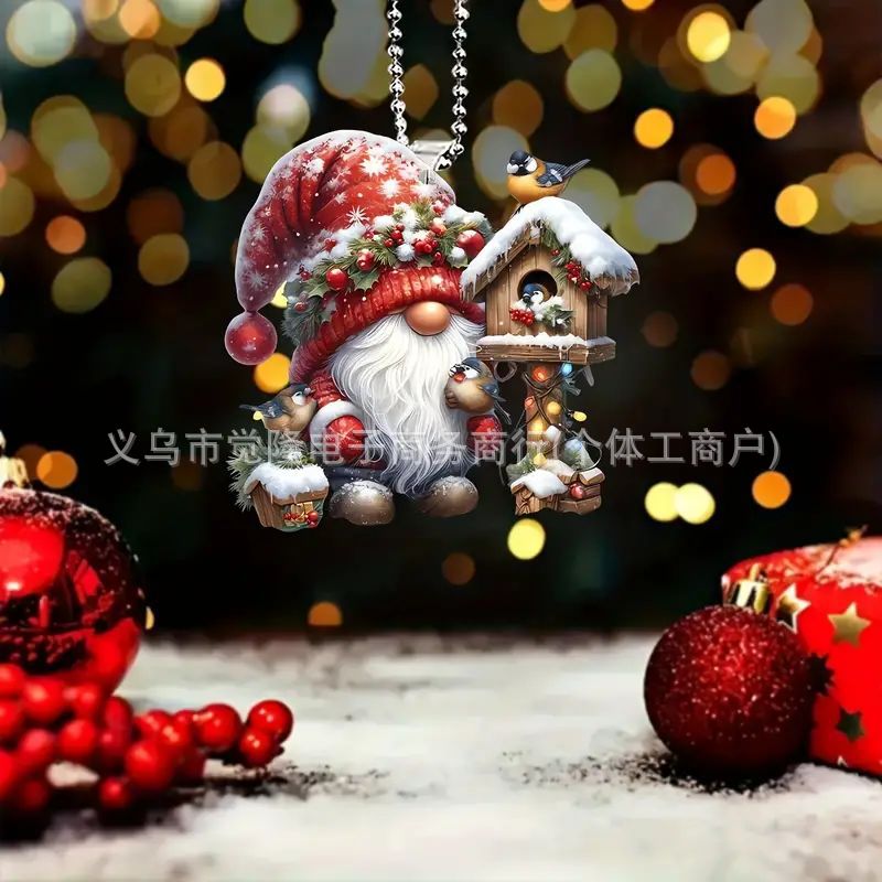 2D Navidad encantador regalo de Navidad colgante de vacaciones acrílico plano transfronterizo nuevo interior decoración image 2