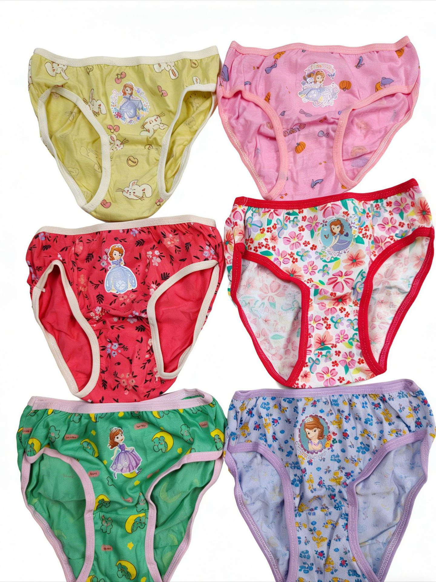 Underwear de niñas 6 - Pack niñas 6 bolsas de malla pantalones infantis para niños pequeños y medianos niñas de entrepierna de algodón