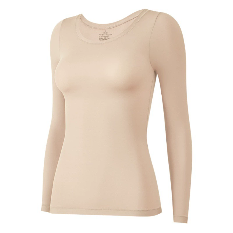 Ультратонкое невидимое обогревающее осенне-зимнее термобелье, Женская термомаска для мышц нижней части кожи, красивая одежда, тонкая осенняя одежда, костюм-лонгслив
