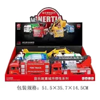 1:18 игровой дом, искусственный инженерный автомобиль, 6831, легкая музыкальная история, инерционный экскаватор, пожарная машина, санитарный грузовик