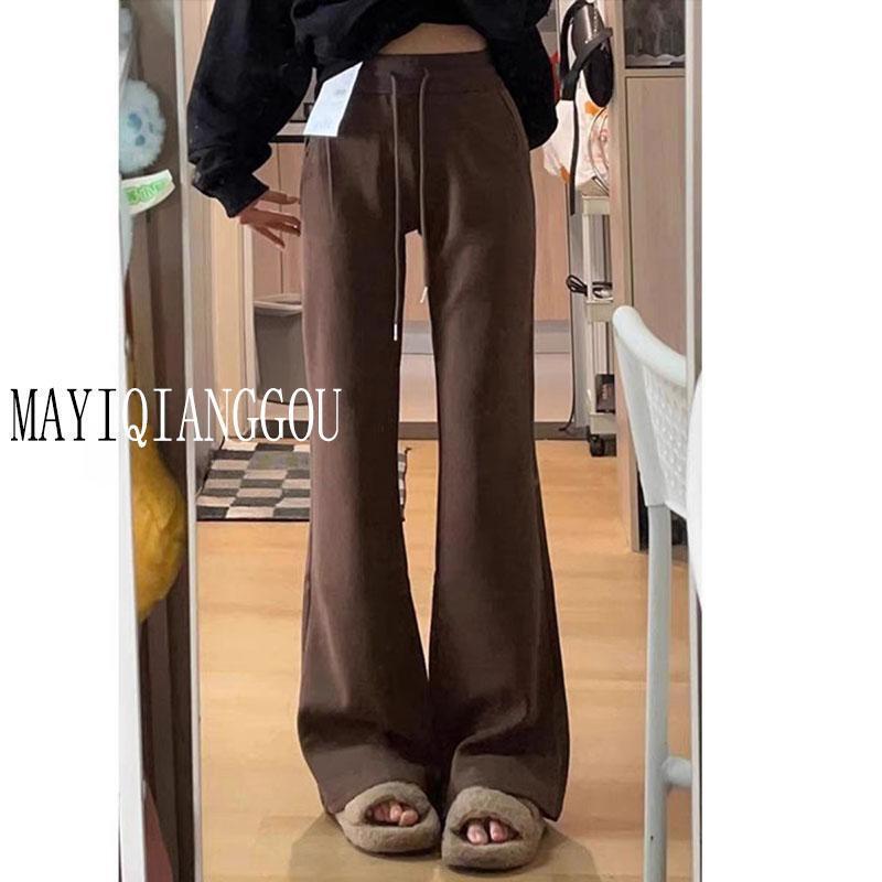 175 Tall Ladded 180 Brown Casual Sparkle Pants Women's Fall/Winter fleece-lined Slim-Fit Slimming High Waist Sports Sweatpants 175 Tall Ladded 180 Brown Casual Sparkle Pants Women's Fall/Winter fleece-lined Slim-Fit Slimming High Waist Sports Sweatpants
