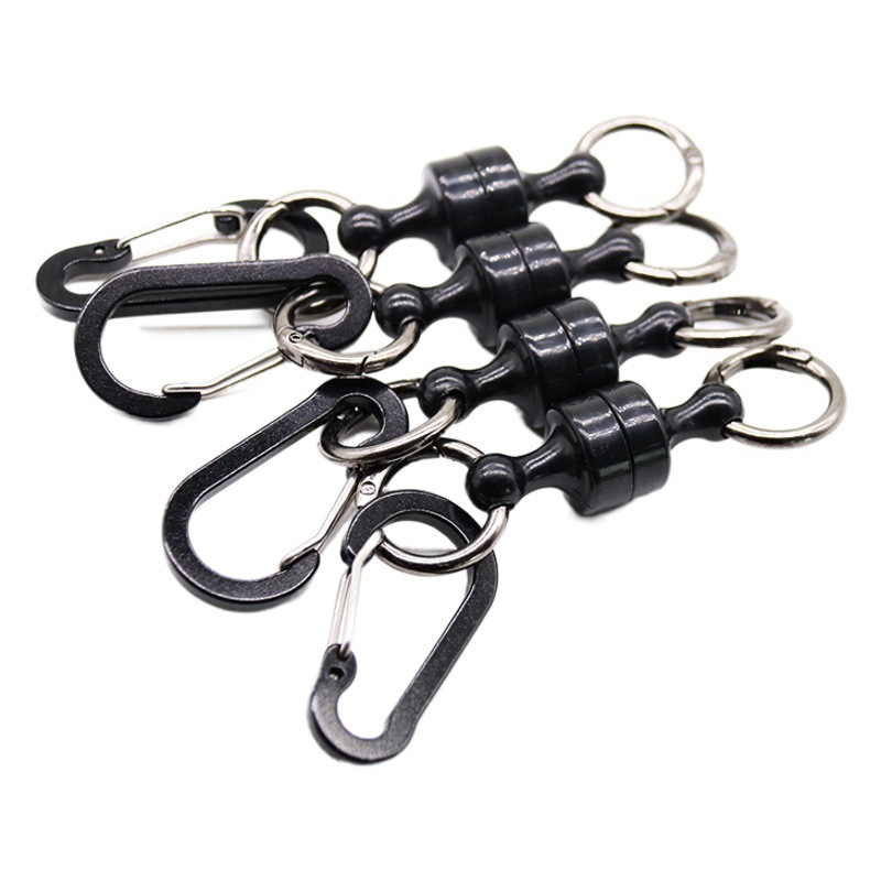 Camping pesca alpinismo imán primavera hebilla magnética hebilla al aire libre de alta calidad fuerte mosquetón magnético fuerte hebilla colgante rápida