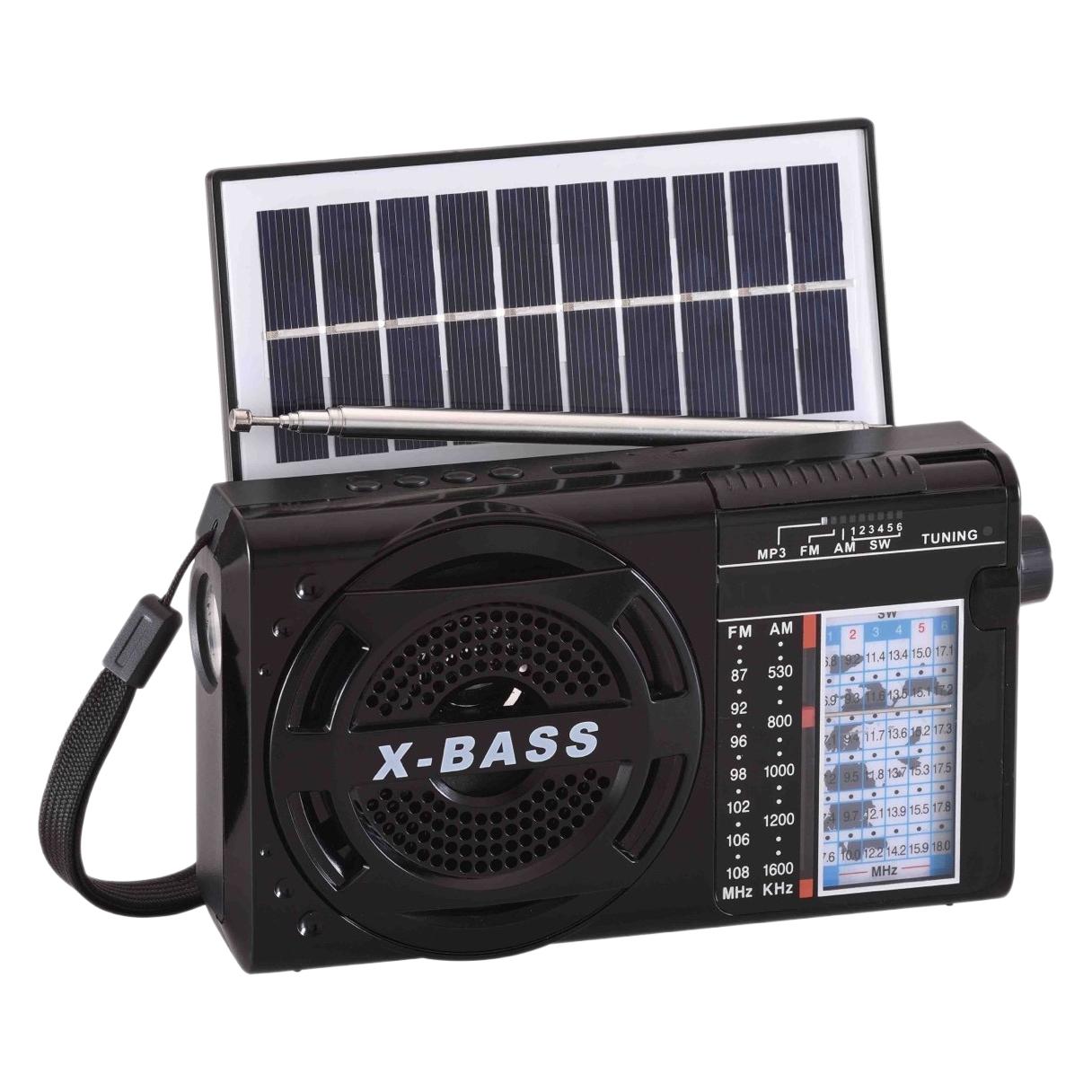 Fabricante de exportación multibanda portátil reproductor MP3 con linterna Bluetooth recargable solar radio retro