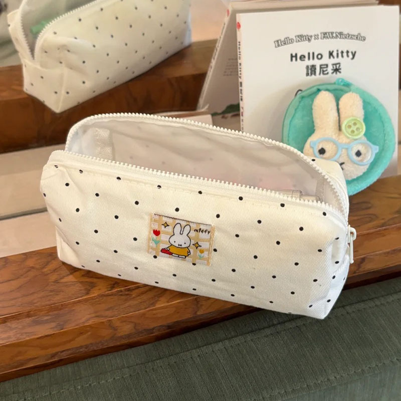Little Red Book Style Polka Dot Miffy Rabbit Pencil Case, High Aesthetic Value, Large Capacity Student Pencil Box, Stationery Storage Bag Little Red Book Style Polka Dot Miffy Rabbit Pencil Case, High Aesthetic Value, Large Capacity Student Pencil Box, Stationery Storage Bag