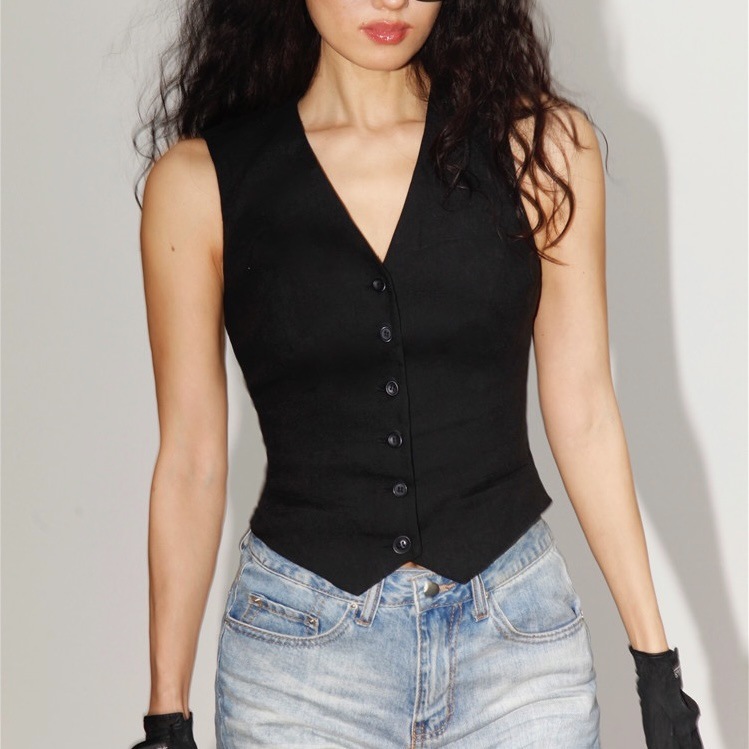 Single-Wear Suit Vest for Women, Summer Thin High-End Small Fragrance Style Vest, Sleeveless Top for Outer Wear