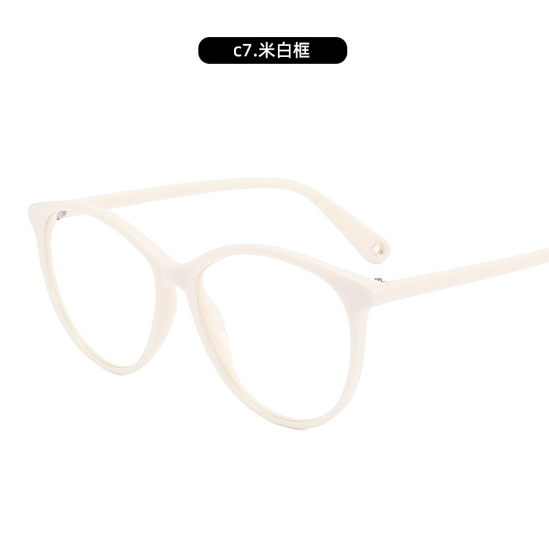 Transmisión en vivo de gafas anti-luz azul de moda, montura delgada, gafas ligeras, montura de gafas, espejo plano de fragancia pequeña de cuello blanco para estudiantes