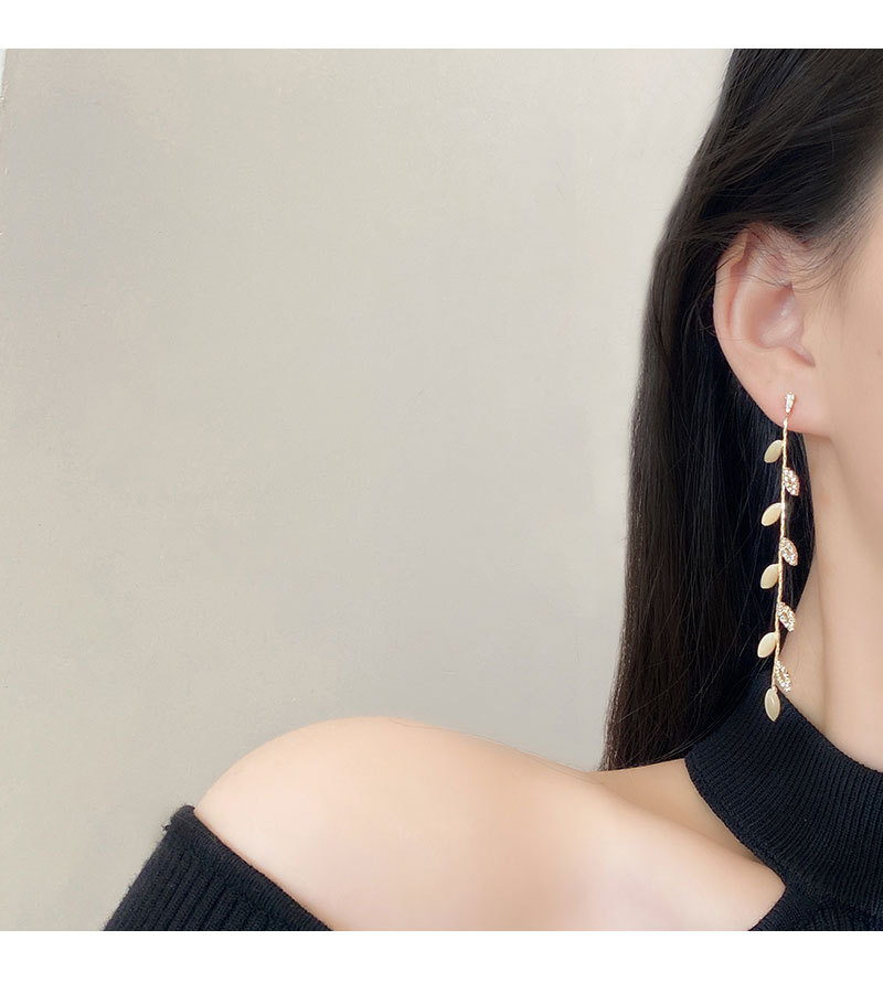 fashion tassel wheat earrings simple long copper earringspicture5