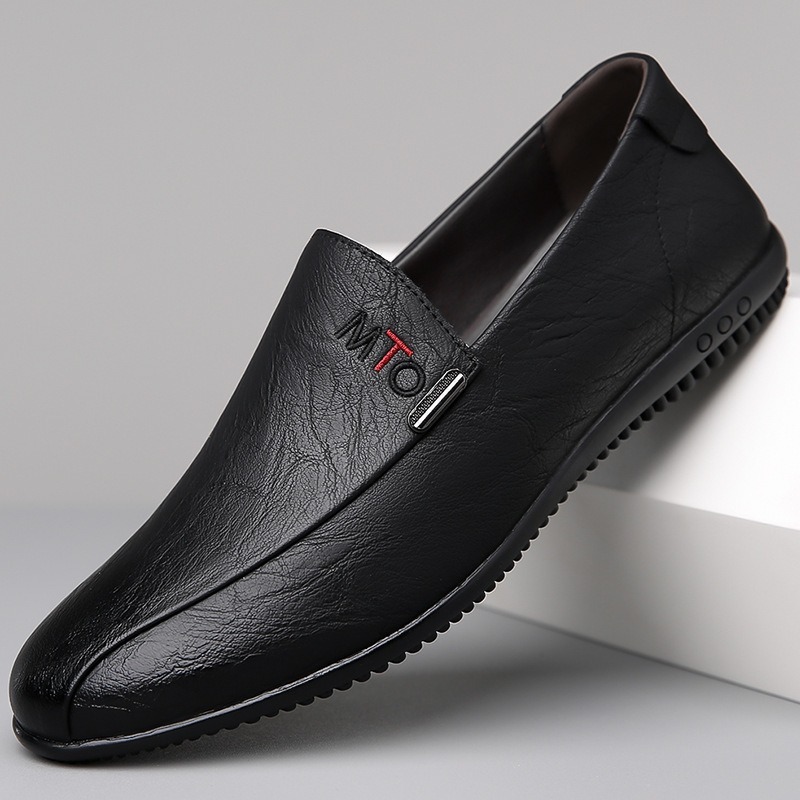 2025 New Casual Leather Breathable Fashion Slip-On Soft Sole Simple Versatile Business Men's Shoes_voghion.com