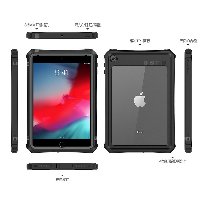 In-Stock iPad Mini 4/5 Waterproof Case, Lightweight Transparent Waterproof Protective Cover for Outdoor Diving