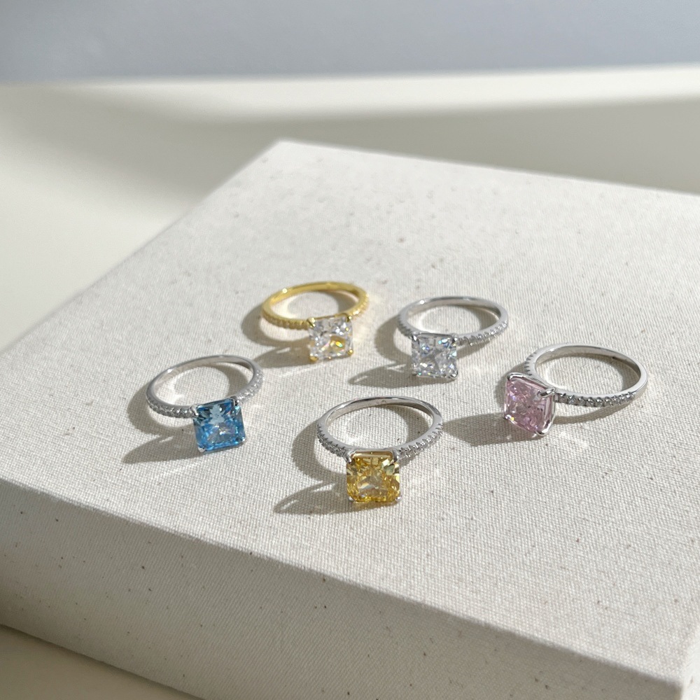 4g Weight Zircon Inlay Material Rings Classification 1 Piece Quantity Holiday, Daily Occasion 925 Sterling Silver Material Geometric Pattern Women's Gender Plating Design Elegant, Glam Style 925 Sterling Silver Zircon Geometric Rings 925 Sterling Silver Rings 16