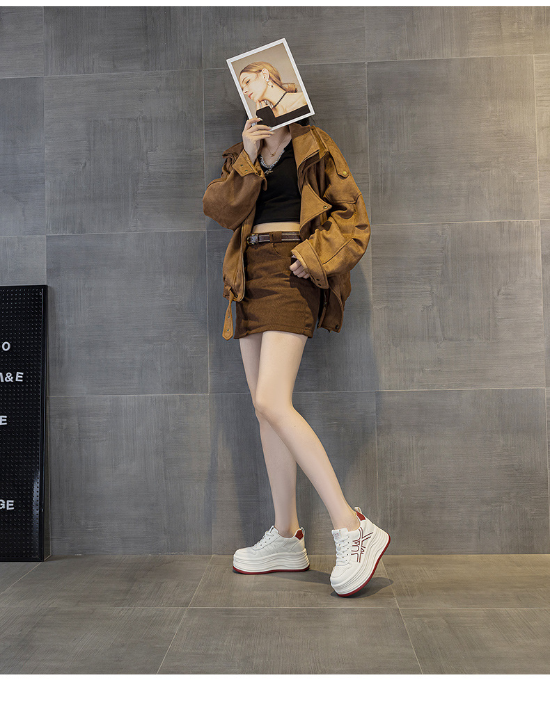 Giày sneaker nữ đế dày tăng chiều cao phong cách thể thao đa năng — M2985 lót đơn màu bạc, M2985-1 cộng với nhung đỏ, M2985-1 plus nhung bạc, M2985 lót đơn màu đỏ chi tiết 10