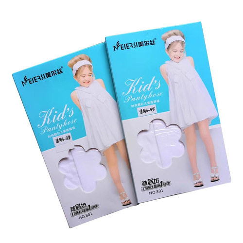 Myers children's dance socks spring and autumn thin slightly see-through pantyhose for girls aged 5 to 16 years high elastic white base 801A
