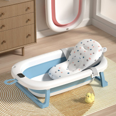 Children's foldable portable bathtub baby bathtub infant bath tub smart temperature measurement can sit can lie down