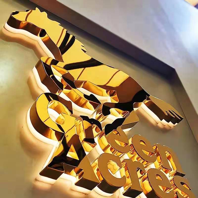 新款不锈钢字led亚克力发光字户外广告牌门头创意标牌平面发光字