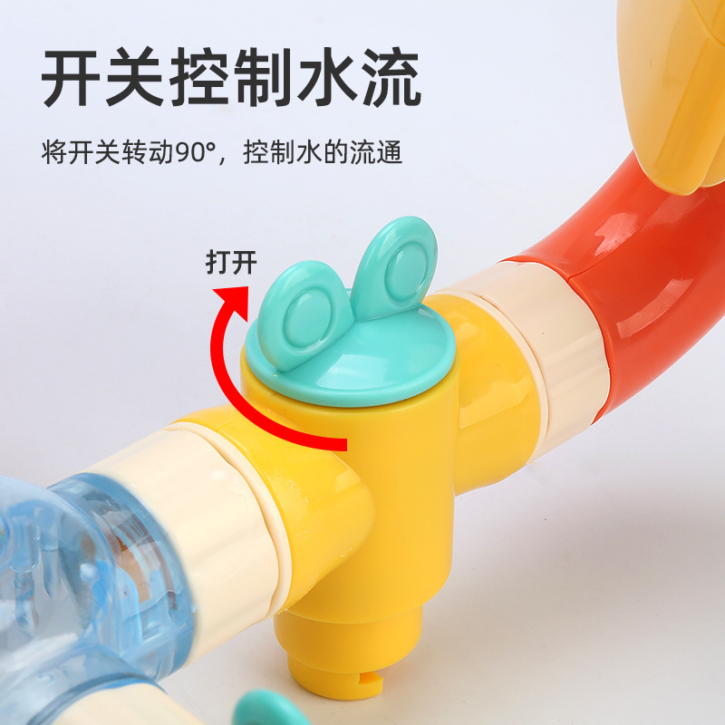 Tiktok juguetes de agua de baño para niños ensamblados tubería de agua camión de transferencia de música juguetes de baño de ducha de agua pulverizada