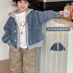 童装男童牛仔外套儿童春秋款2025新款男孩休闲百搭时尚假两件上衣