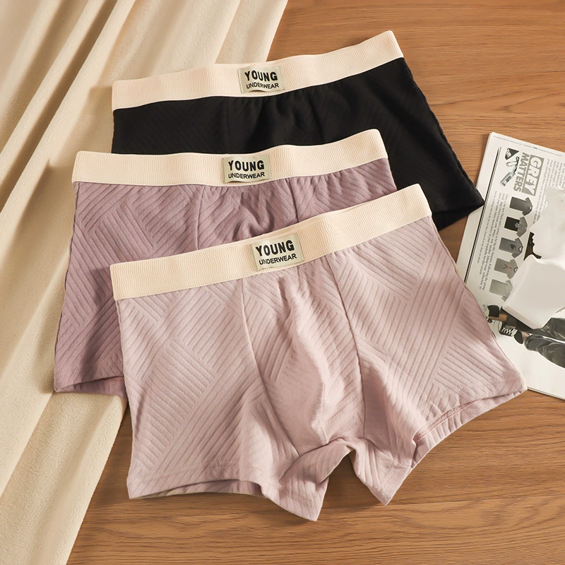 Один из поколения в поколение хлопчатобумажное мужское нижнее белье жаккардовый, дышащий и удобный четырехугольные брюки с плоской головой P069