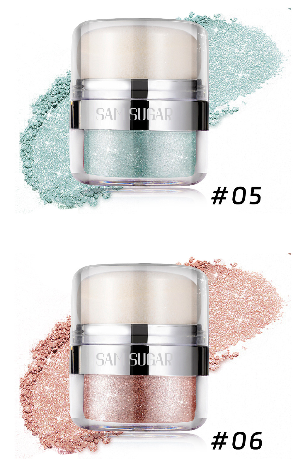 SAM SUGAR Cushion Highlighter Glitter Multi-functional Three-dimensional Contouring and Brightening Pearlescent Eyeshadow Body Pat Powder undefined