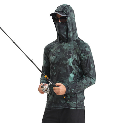 SBART outdoor summer ice silk fishing clothing, anti-UV lure clothing, camouflage sun protection clothing, breathable fishing clothing