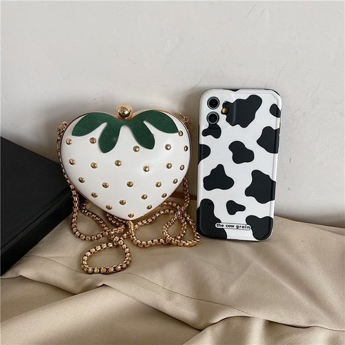 Internet celebrity small strawberry heart-shaped chain bag  cute and stylish cross-body girl ins Internet celebrity mini coin purse