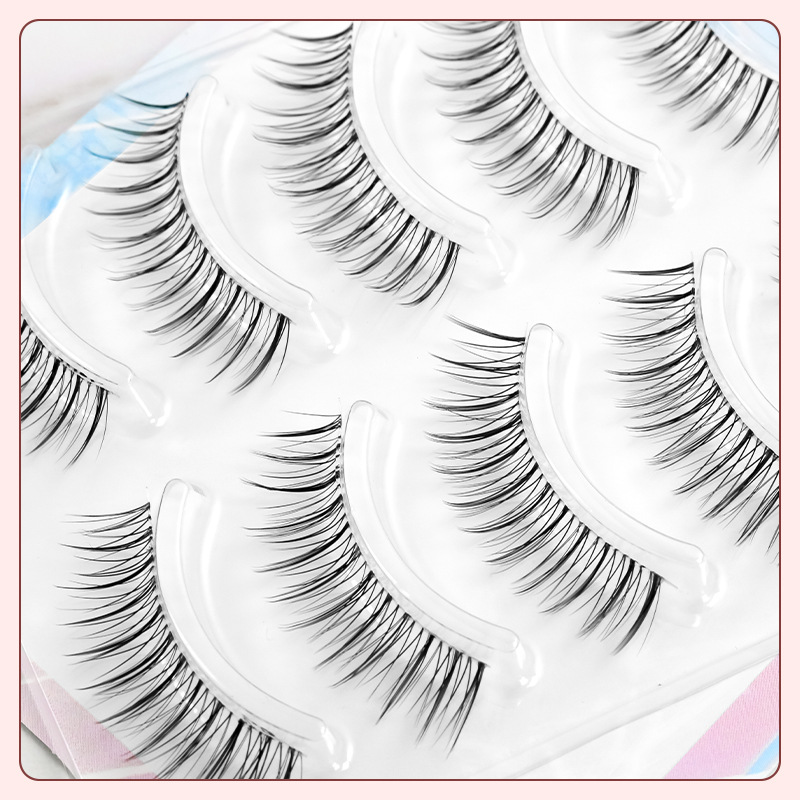 Eyelash Beauty Makeup K04 Eyelashes Natural Simulation Soft Light Air Sharpened Curly Transparent Stem 216 217