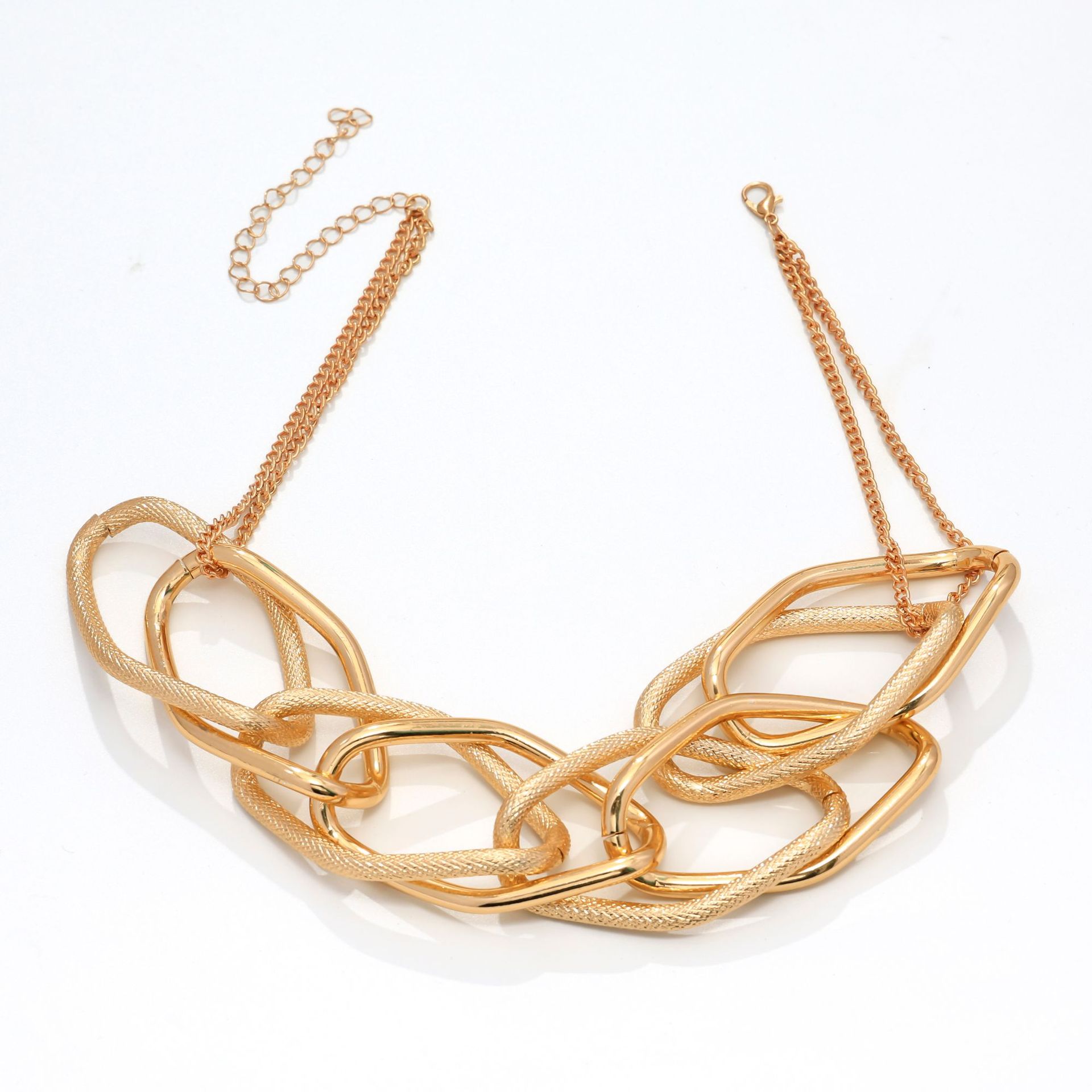 Joyería geométrica de moda transfronteriza europea y americana, cadena exagerada de personalidad, collar de hip-hop, cadena gruesa fresca de moda, collar hueco, mujer