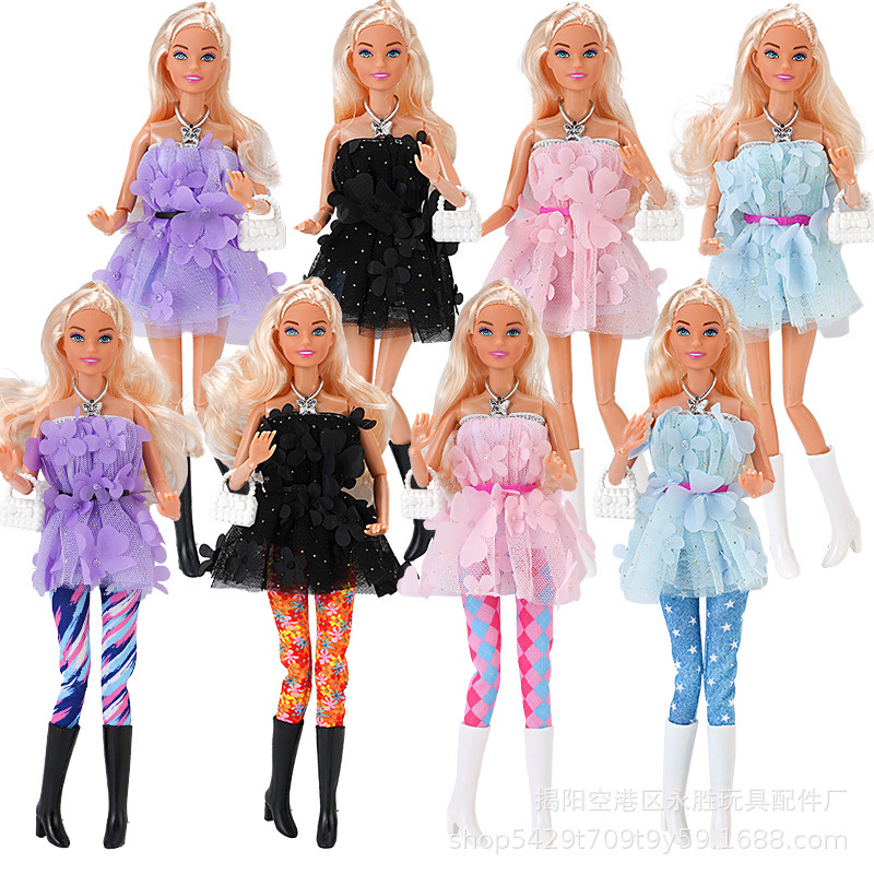 New 6 minutes 30cm11 inch doll mini fashion bubble shirt pants princess design clothing cross-border foreign trade