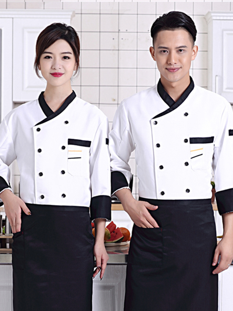 Ropa de trabajo de chef de invierno ropa de cocina de restaurante de invierno de manga larga para hombres ropa de chef de otoño e invierno ropa de mujer