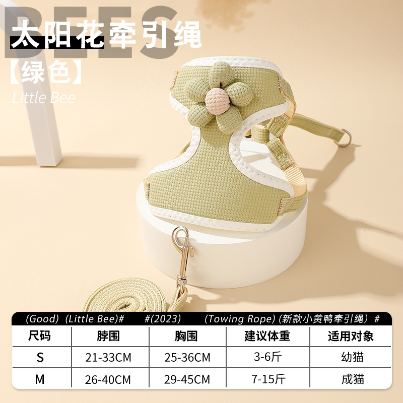 Nuevo estilo gato perro correa de correa tipo chaleco perro mediano y pequeño correa ajustable para el pecho cuerda para pasear perro spot al por mayor