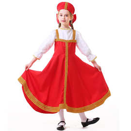 俄罗斯民族服装 万圣节乌克兰亲子装扮 运动会成人 儿童一件代发