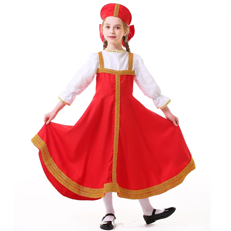 Russian national clothing Halloween Ukrainian parent -child dressing sports meeting adult children