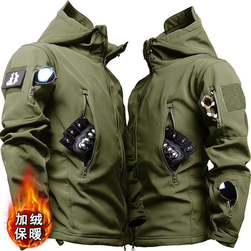 2024机能风户外冲锋衣男款工装外套秋冬季夹克防水防风登山服美式|undefined