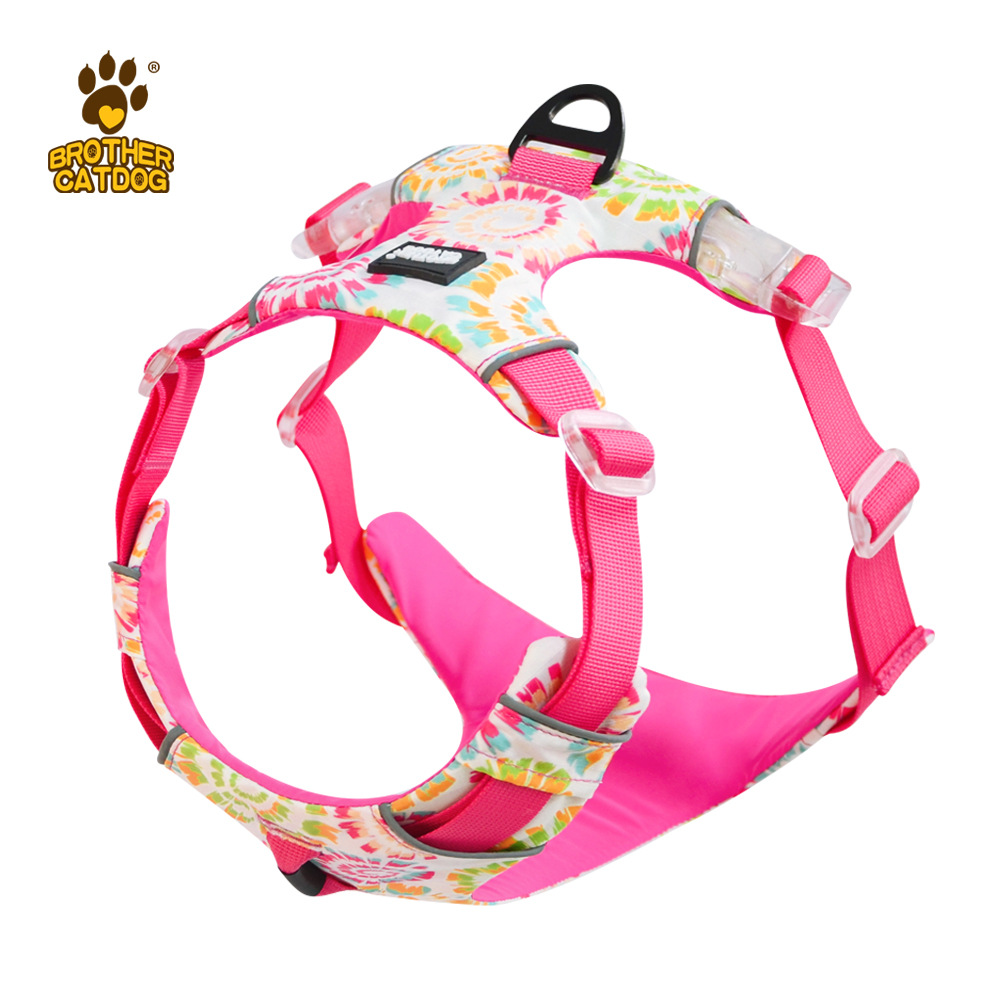 工字型炫麗彩色狗胸背 夜間反光寵物用品新狗繩狗帶子狗用品批發