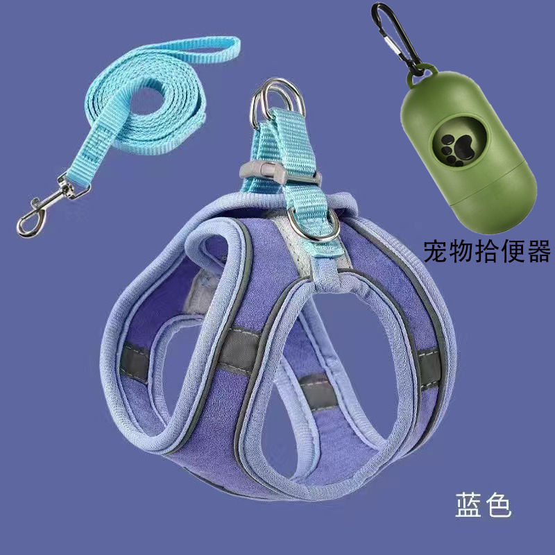 猫咪牵引绳可爱背心式胸背防挣脱幼猫魔术贴安全扣反光宠物遛猫绳|undefined