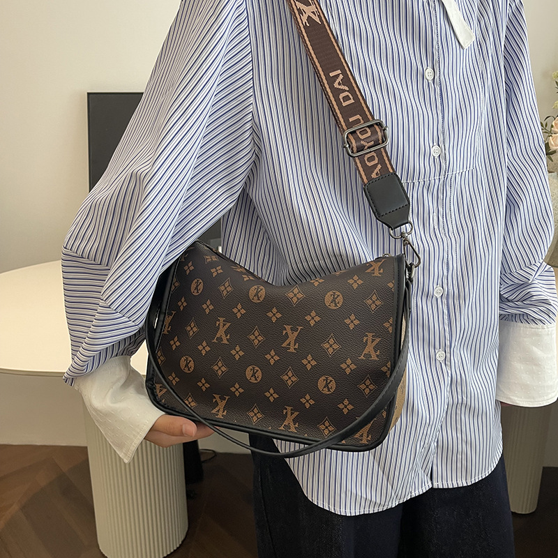 Hong Kong estilo retro bolso de verano 2025 nueva textura transfronteriza bolso de hombro de mujer correa de hombro ancha color contraste de moda mochila