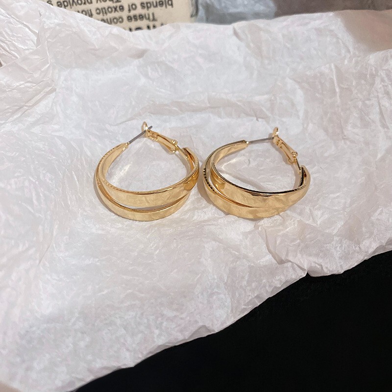 欧美跨境银针简约椭圆耳圈个性潮流耳环轻奢高级感耳饰设计感小众|undefined