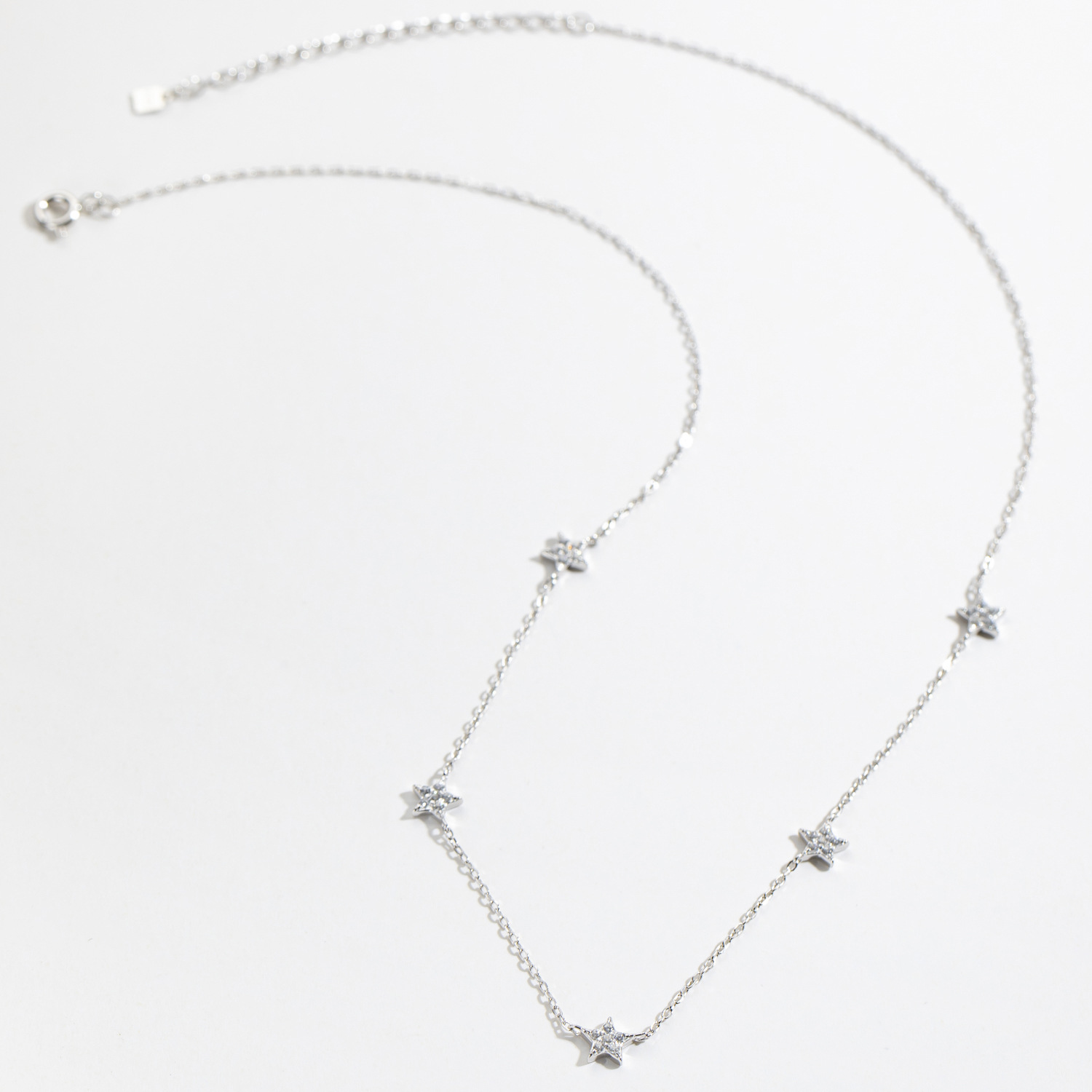 925 Sterling Silver Material Star Pattern 925 Sterling Silver Star Pendant Necklace